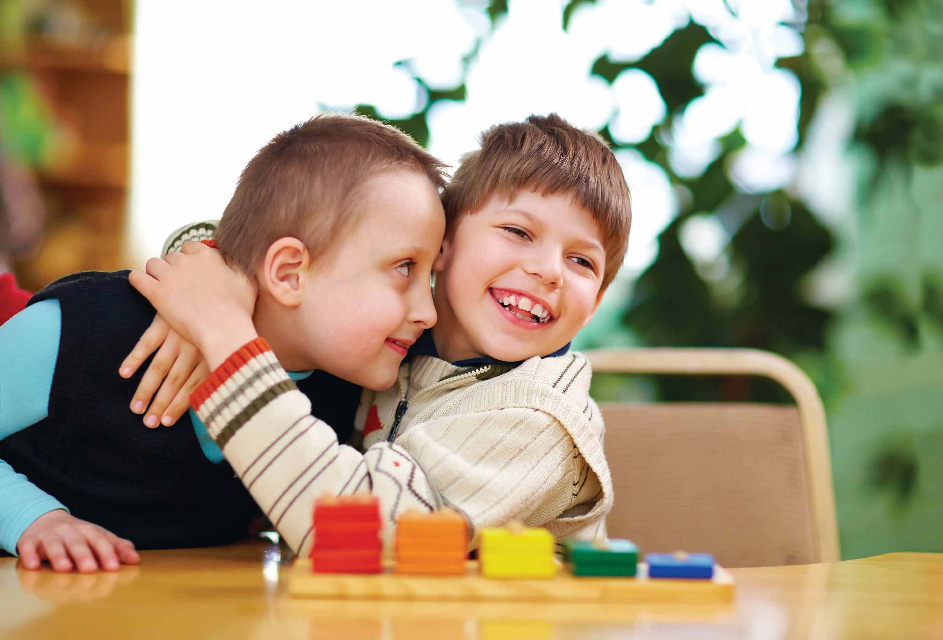Happy Kids with Disabilities in preschool