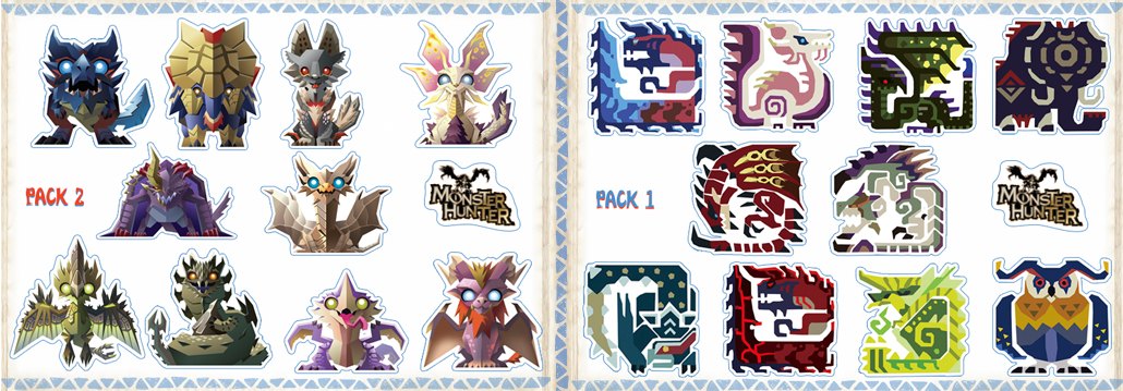 Monster Hunter 3DS Sticker Packs now come in sets of 10!