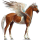 Pegasus-Reitpferd Argentinischer Criollo Brauner mit Tovero-Scheckung 
