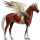 Winged riding unicorn Mustang Liver chestnut