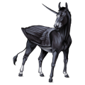 Winged donkey unicorn Standard Donkey Black