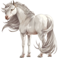 Einhorn-Reitpferd Rappe mit Tobiano-Scheckung