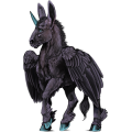 Âne licorne ailé Noir