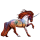 Einhorn-Kaltblut Drum Horse Rappe mit Tobiano-Scheckung