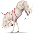 Einhorn-Reitpferd Tinker Brauner mit Tobiano-Scheckung