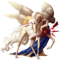 Geflügeltes Einhorn-Reitpferd Araber Dunkelfuchs