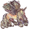 Licorne de trait ailée Bai