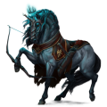 Licorne de selle Shagya Gris Truité