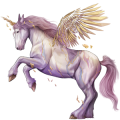 Licorne de trait ailée Shire Gris Clair