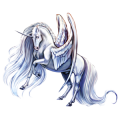 Winged riding unicorn Black Snowflake 