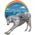 Einhorn-Reitpferd Friese Rappe