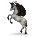 Geflügeltes Einhorn-Pony Shetlandpony Rappe