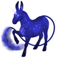 Âne licorne Noir