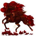 Winged riding unicorn Liver chestnut