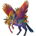 Pegasus-Reitpferd Argentinischer Criollo Braunschecke