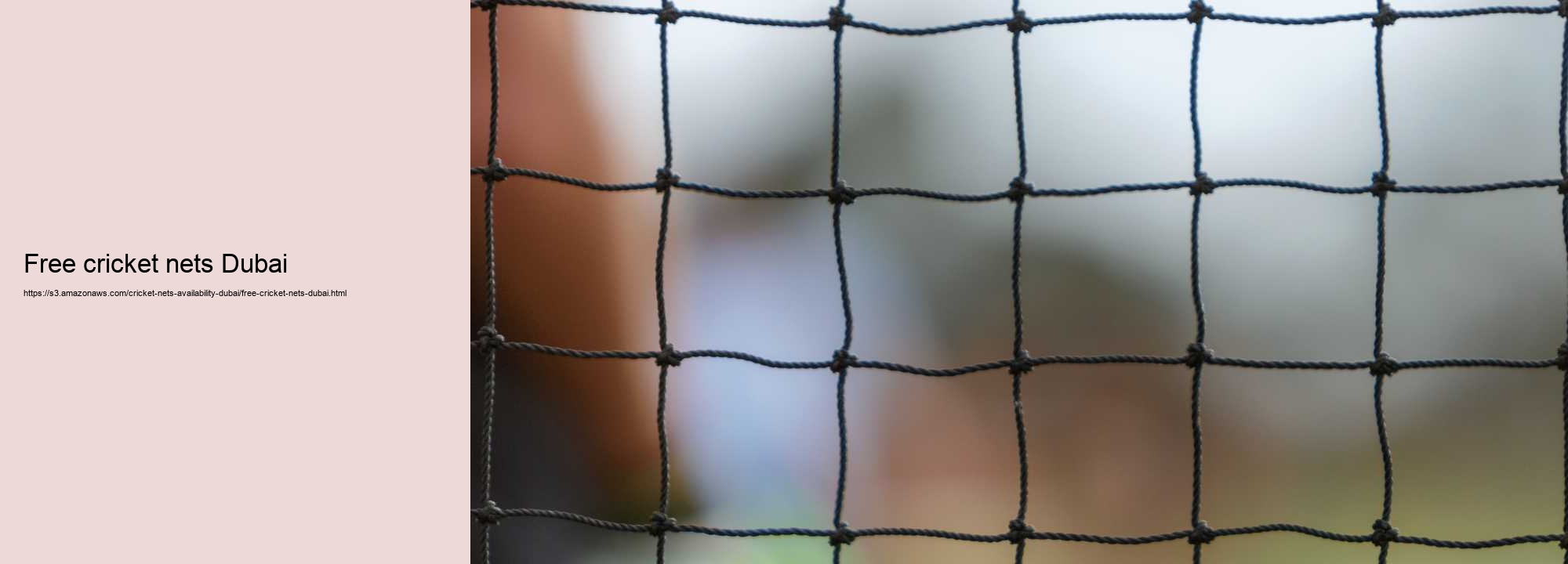 free cricket nets Dubai