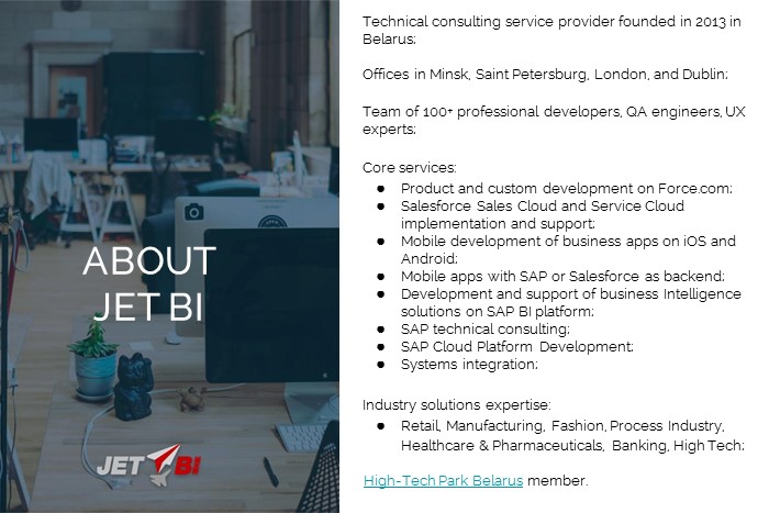 JET BI: Product and Custom Development