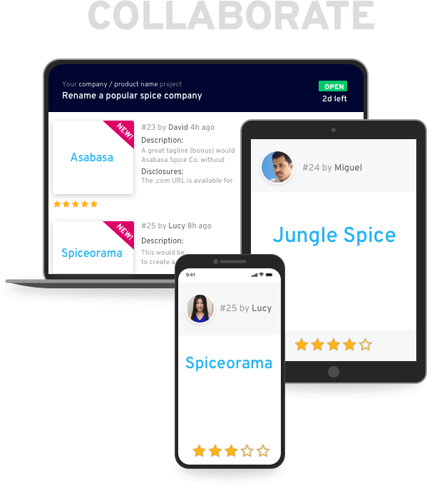 second step of how crowdspring works is collaborating with designers around the world