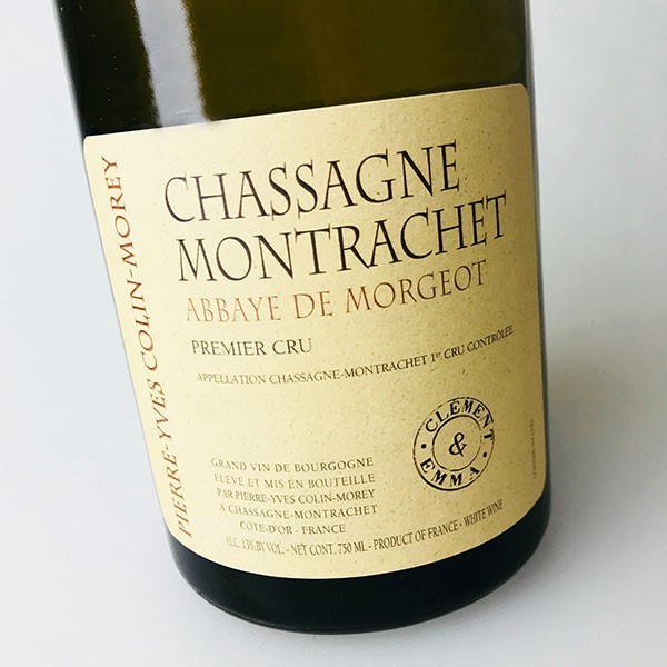photo of bottle of 2020 Colin-Morey Chassagne-Montrachet 1er Cru Abbaye de Morgeot Cuvee Clement Emma
