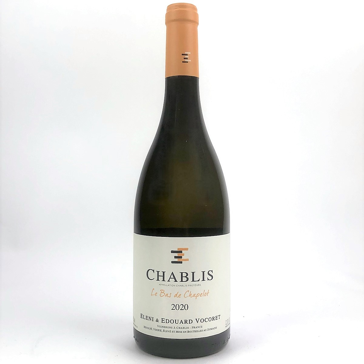 photo of bottle of 2020 Vocoret Chablis Bas de Chapelot