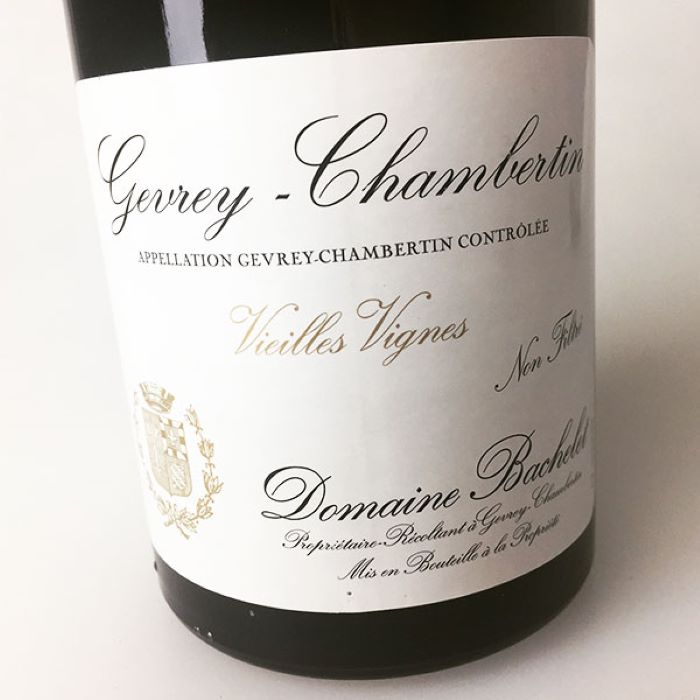 photo of label of Bachelet Gevrey VV