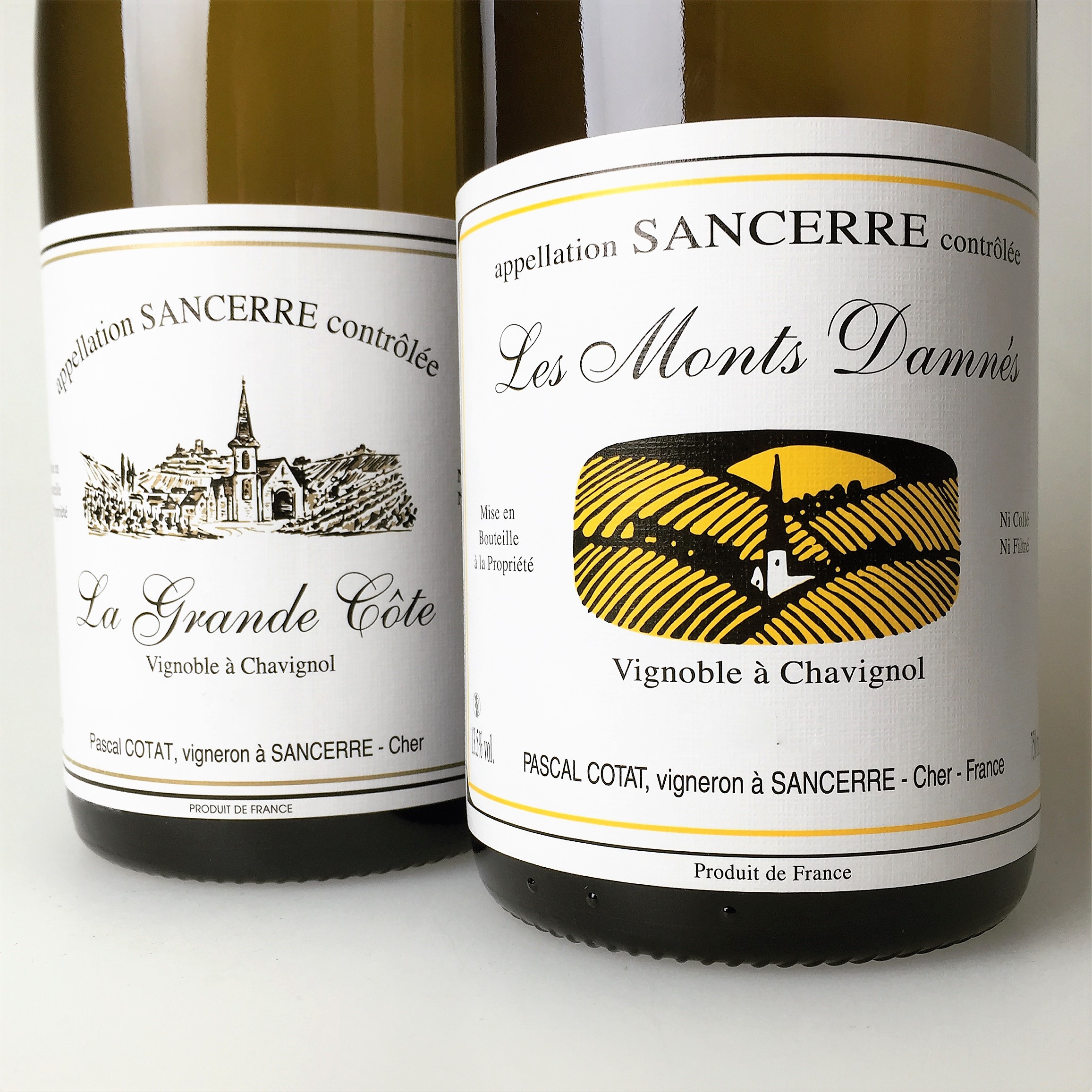 photo of labels of Pascal Cotat Chavignol Monts Damnes & La Grande Cote