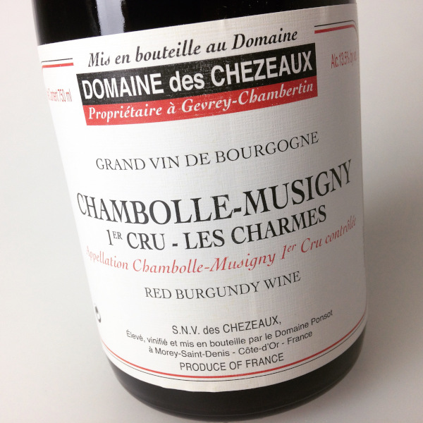 photo of bottle ofchezeaux charmes ponsots