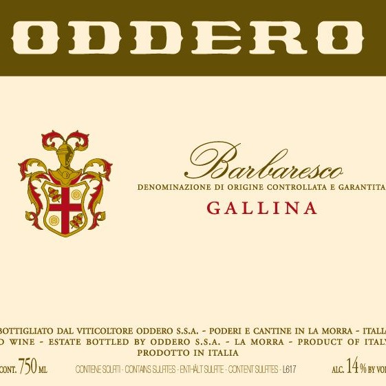 photo of label for Oddero Gallina