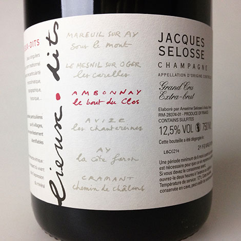 photo of bottle of Selosse Le Bout du Clos N