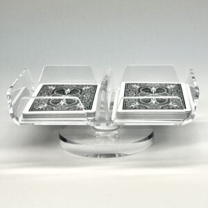 Clear acrylic canasta play card holder with Base