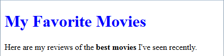 Color example turning headline blue