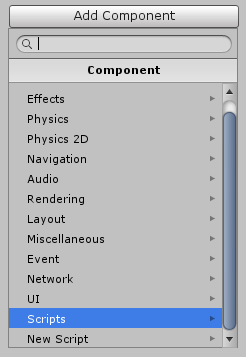 Add Component panel