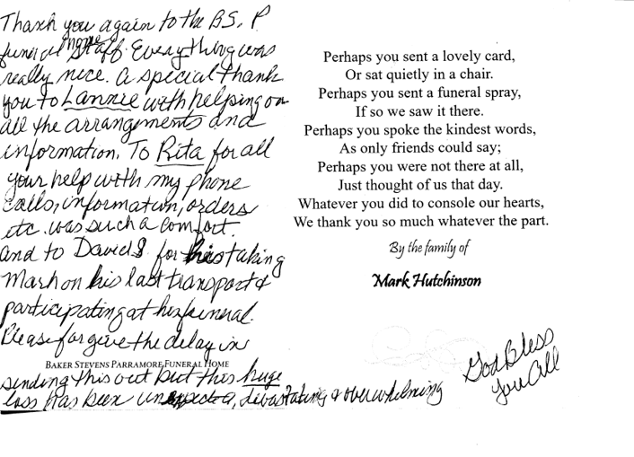 Testimonials BakerStevensParramore Funeral Home & Cremations