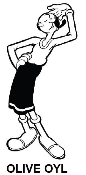 Olive Oyl Coloring Popeye Sketch Coloring Page