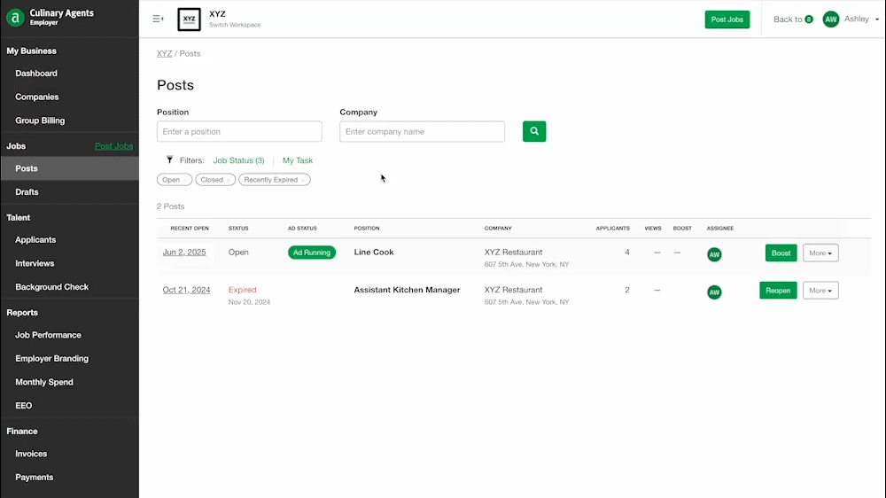Add followers on Job Card in Culinary Agents