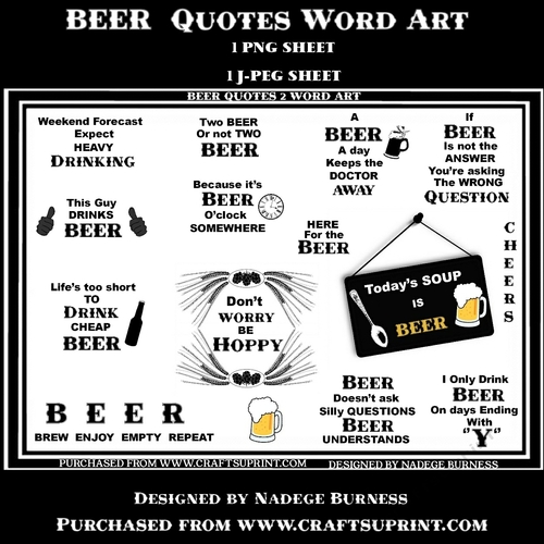 Beer Quotes Word Art 2 CUP965391_20051 Craftsuprint