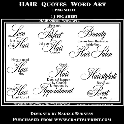 Hair Quotes Word art CUP968362_20051 Craftsuprint