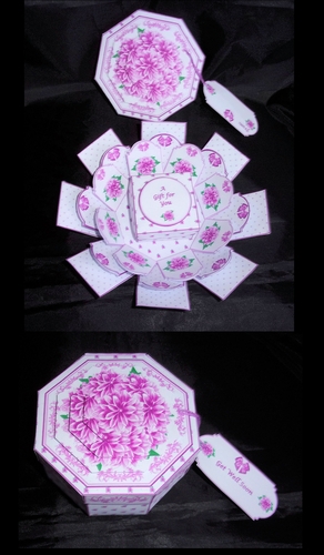 Pink daliah exploding box card with gift box. - CUP1024840_20842 ...