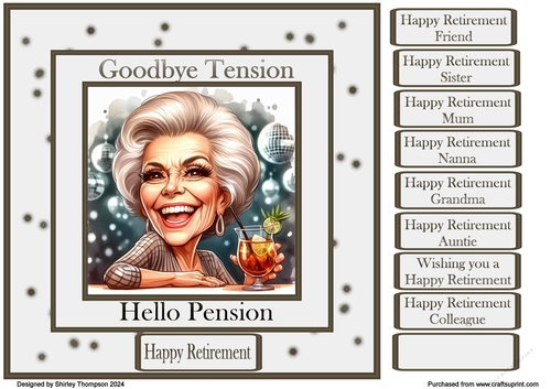 8 x 8 ladies retirement quick card front.8 - CUP1295204_20842 ...