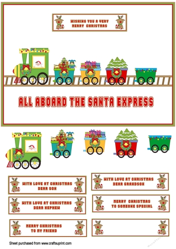 All aboard Christmas train A5 Card front. - CUP744746_20842  Craftsuprint