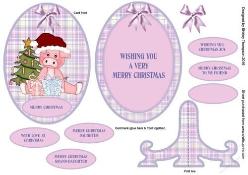 Piggy Christmas check card - CUP744888_20842 | Craftsuprint