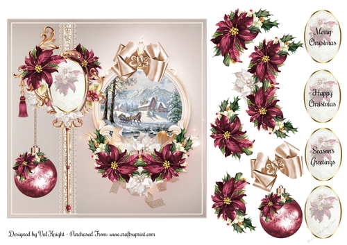 Christmas Scene Card Front With Decoupage - CUP1010028_58488 | Craftsuprint