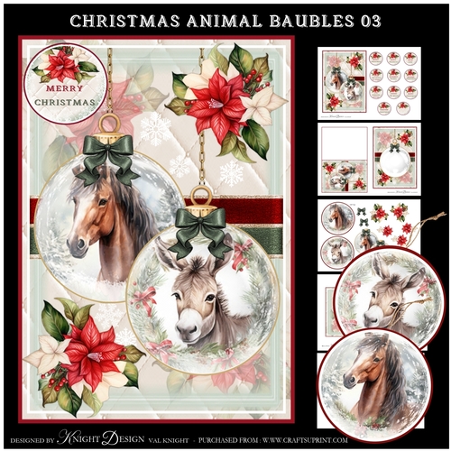 Christmas Animal Baubles 03 Mini Page Kit CUP1231038_58488 Craftsuprint