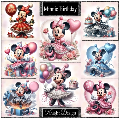 Minnie Birthday Card Fronts - CUP1355522_58488 | Craftsuprint