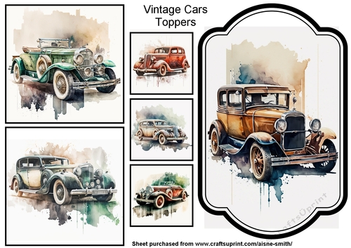 Vintage Cars Toppers - CUP1201621_466 | Craftsuprint