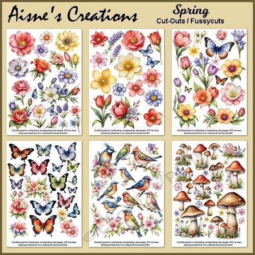 Spring Flowers Cut-Outs / Fussy Cuts - CUP1368138_466 | Craftsuprint