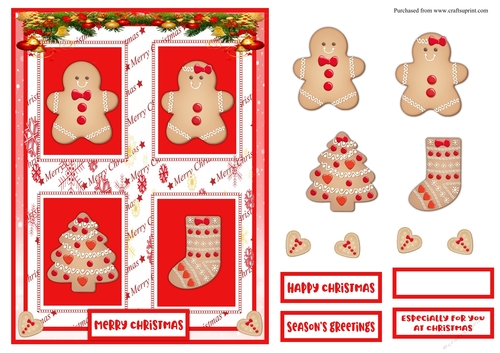Gingerbreads Christmas greeting card - CUP1078014_84699 | Craftsuprint