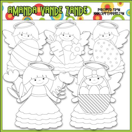 Little Easter Angels Digital Stamps - CUP510997_1025 | Craftsuprint