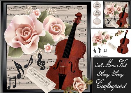 Beautiful Violin with Pink Roses 8x8 Mini Kit - CUP541265_983 ...