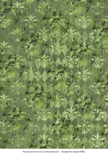 A4 Paper Swirls and Beads on Green Background - CUP1032106_89143 ...